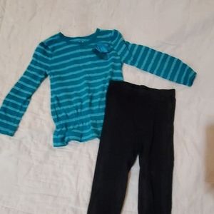 Teal and black clothing set